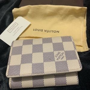 Authentic LV Damier Azur Flap Card Holder